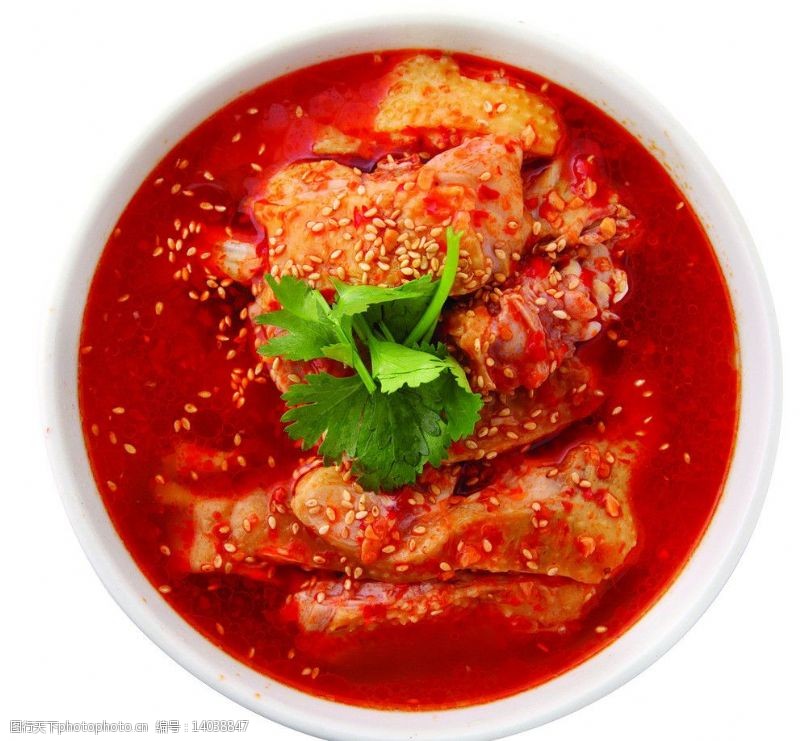 红油口水鸡图片素材