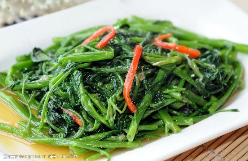 清炒空心菜图片素材