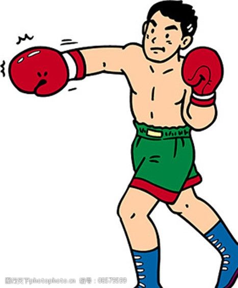 搏击拳击卡通运动人物图片