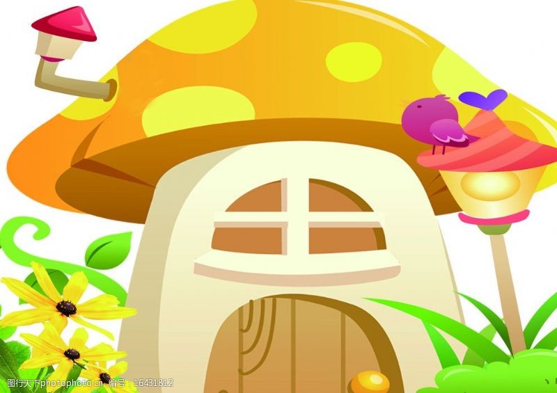 花菇卡通房子图片