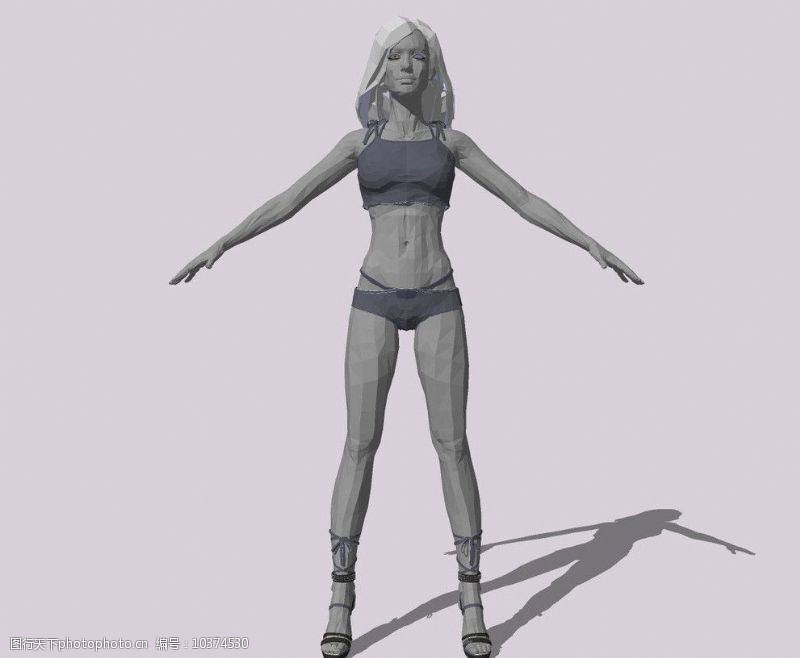 酷女3d模型超酷黑美女3D模型图片