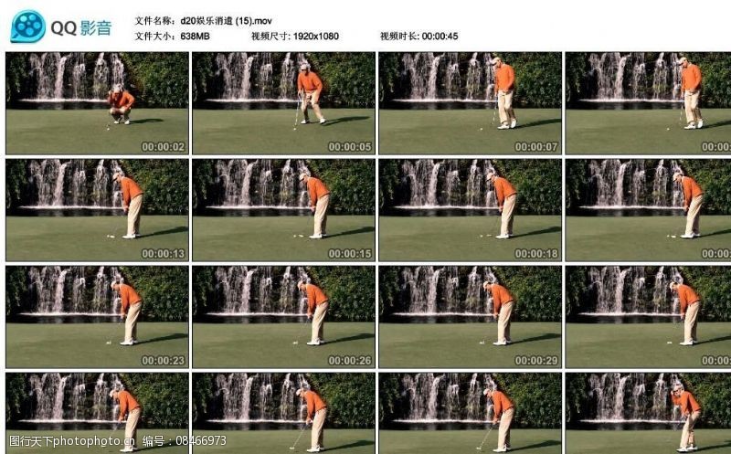 挥杆高尔夫球进洞高清实拍视频素材