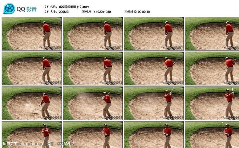 挥杆高尔夫球手高清实拍视频素材