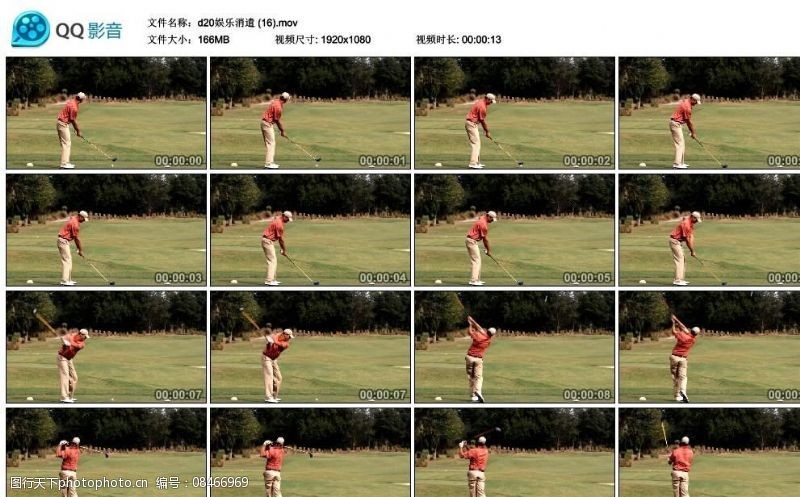 挥杆高尔夫球运动高清实拍视频素材