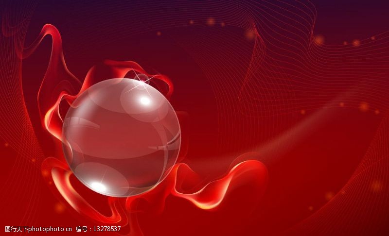 水晶球红色动感图片
