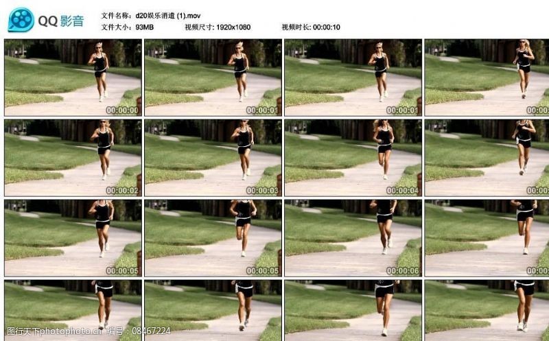 跑步美女背影美女跑步晨跑高清实拍视频素材