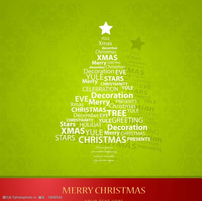 矢量标题词素材创意字母圣诞树图片