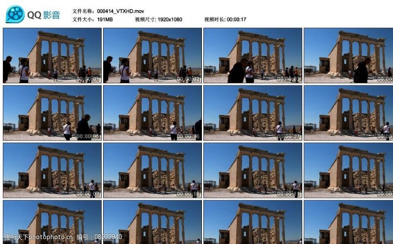 剪辑古希腊历史遗迹高清实拍视频素材
