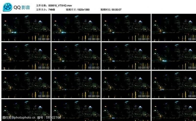 剪辑香港城市夜景高清实拍视频素材