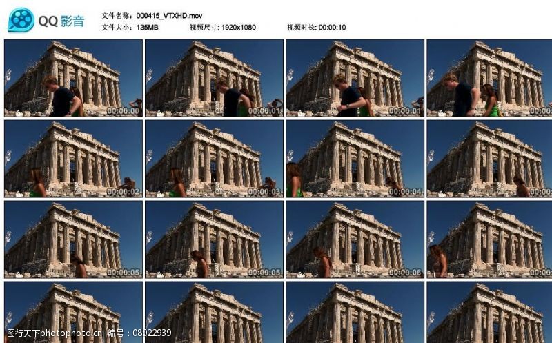 剪辑希腊神庙高清实拍视频素材