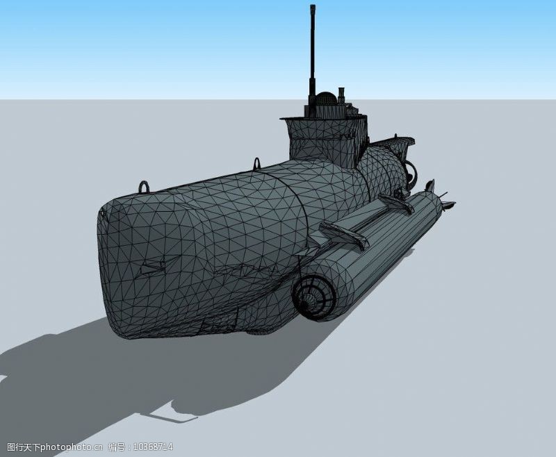 skp核潜艇3D模型图片