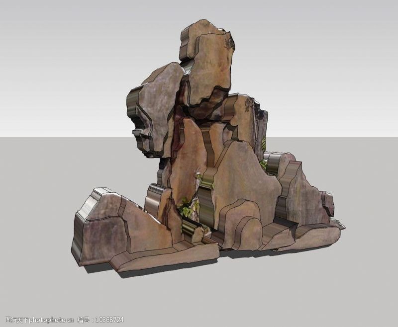 skp假山3D模型图片