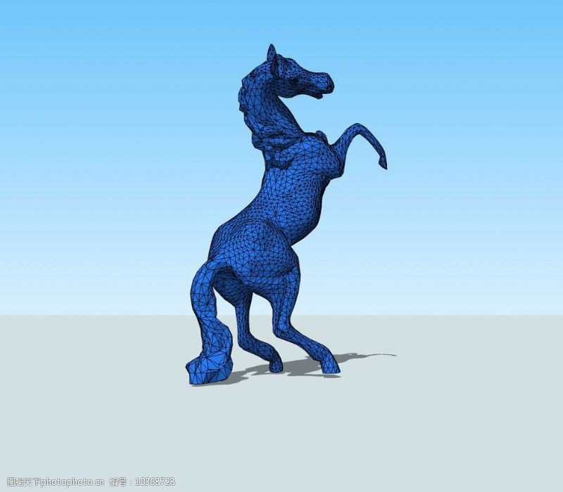 skp蓝马3D模型图片