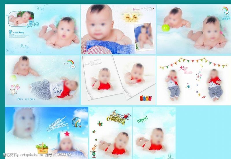 儿童摄影模版宝宝相册模版图片