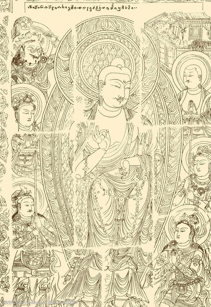 佛教故事石窟壁画图片
