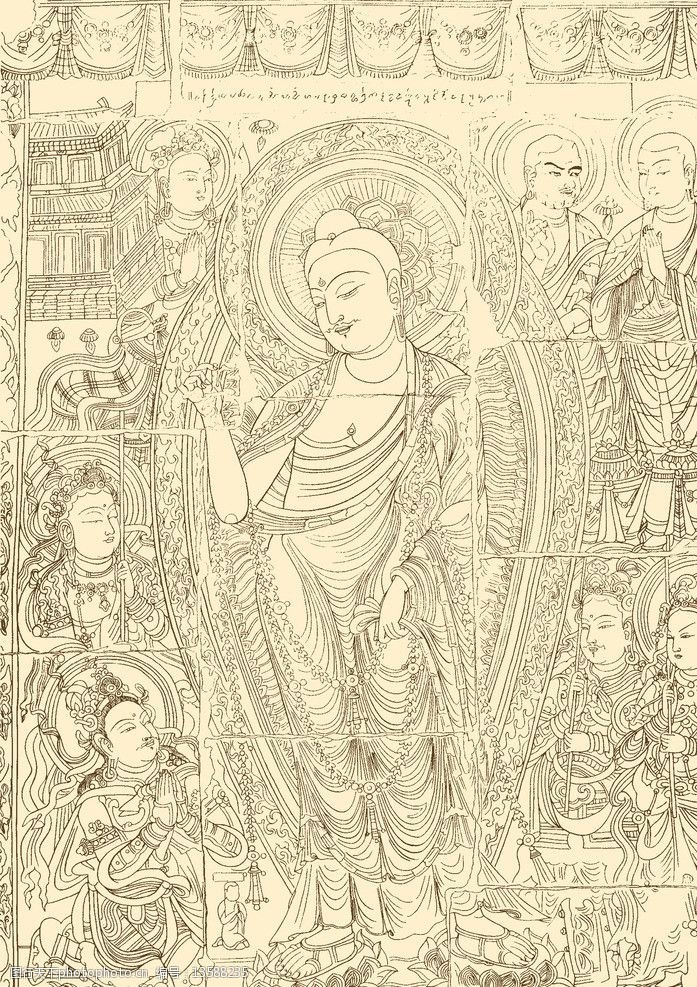 佛教故事石窟壁画图片