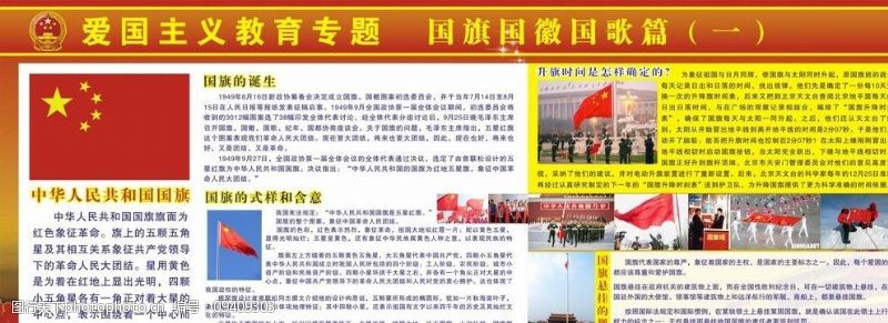 中华人民共和国国旗中国五星红旗国旗海报宣传国旗教育板报图片