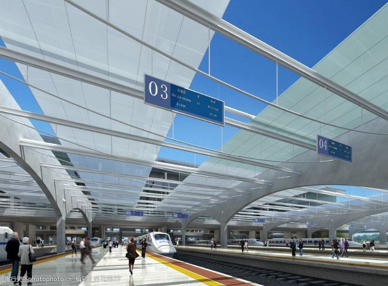 建筑行业火车站建筑效果图图片