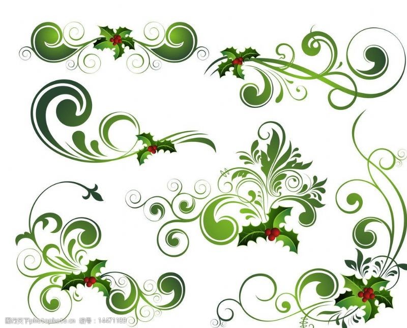 精美植物花纹绿色花纹图片