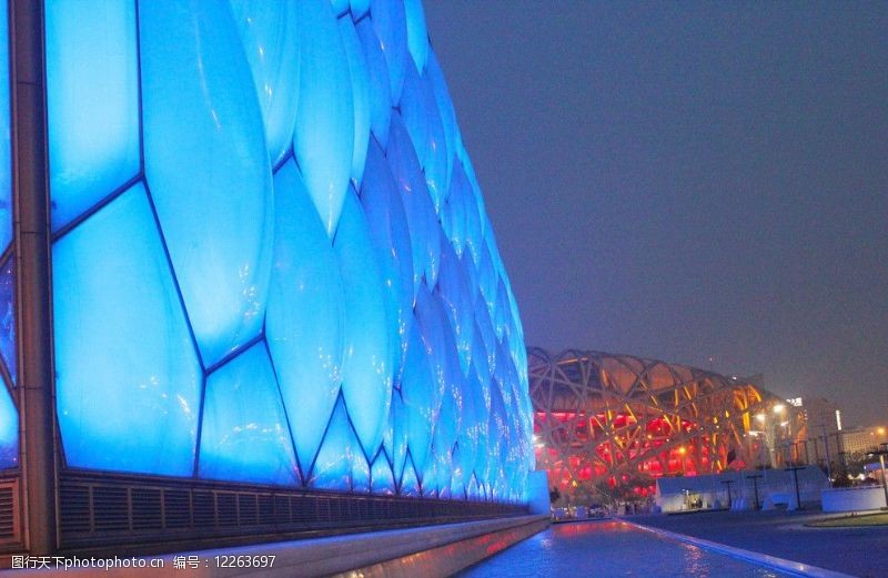 北京奥运会开幕式水立方鸟巢图片