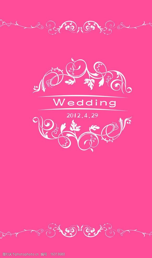 wedding粉色花纹图片