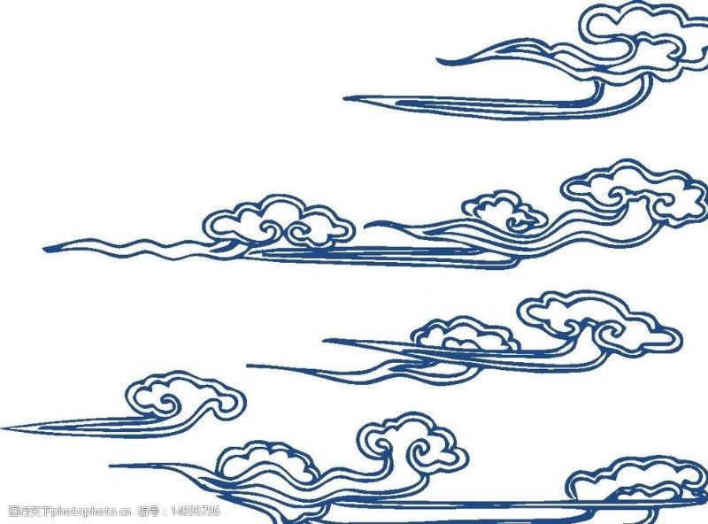 青花瓷花纹古典云纹图片