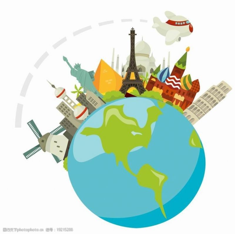 巴萨卡通环球旅游背景图片