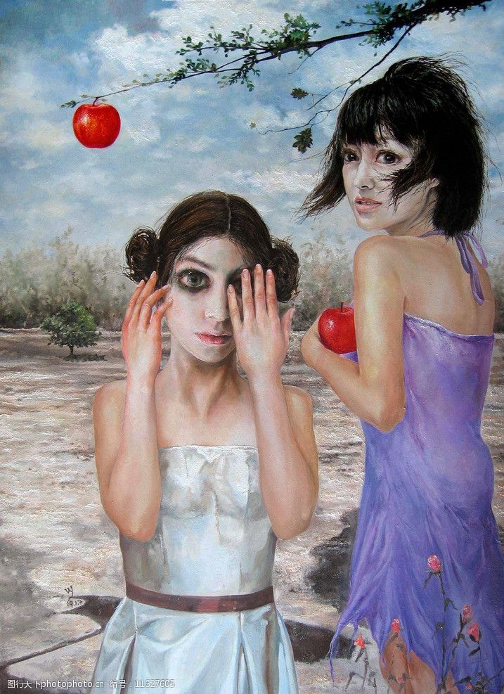 油画作品45夏娃的苹果图片