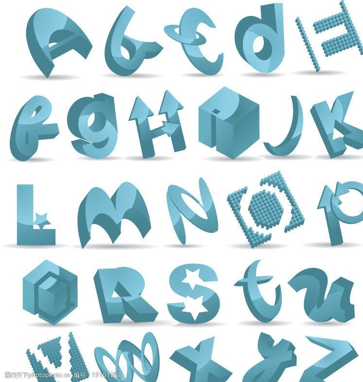 三维音符立体三维3d字母图片