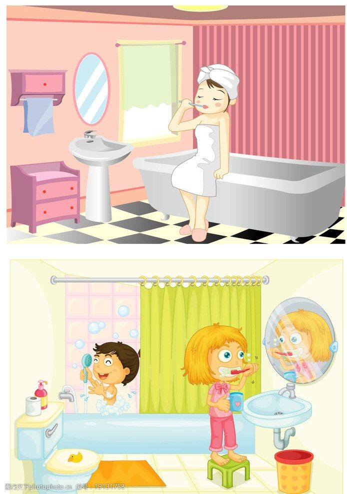 儿童洗澡儿童洗漱图片