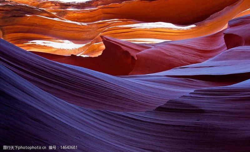 沉积岩美国亚利桑纳州羚羊峡谷宽屏壁纸图片