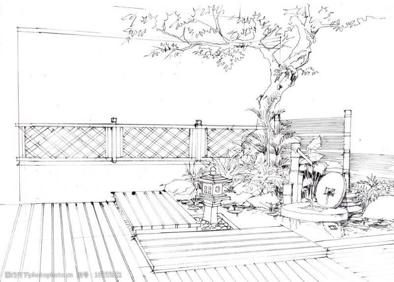 木平台室内景观设计图图片