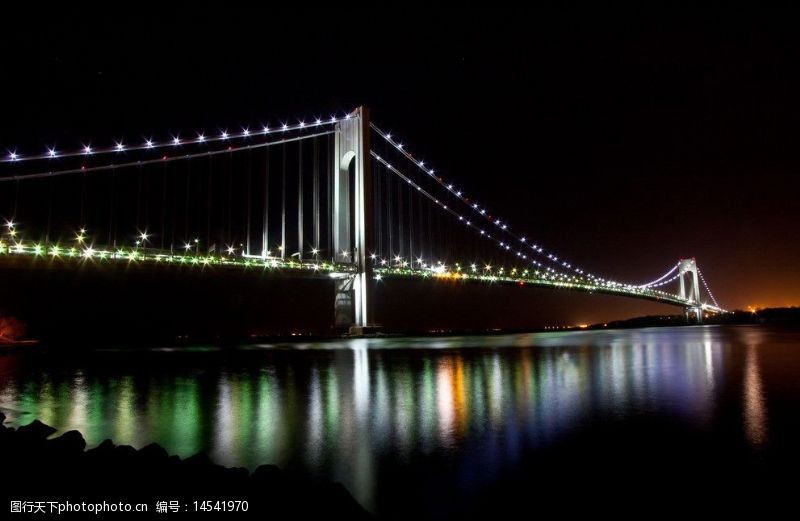 吊桥纽约夜景图片