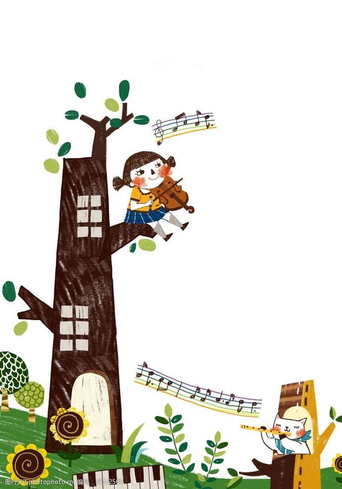琴键孩子音乐教育图片