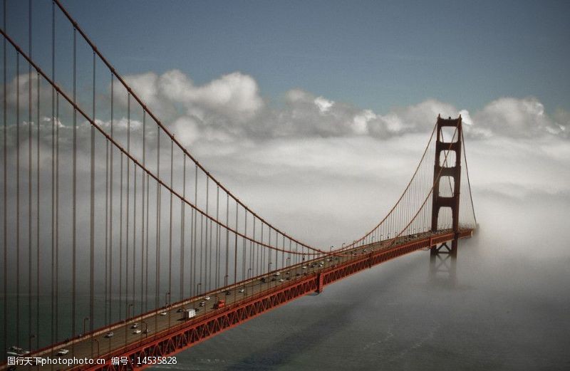 吊桥旧金山金门大桥雾城图片