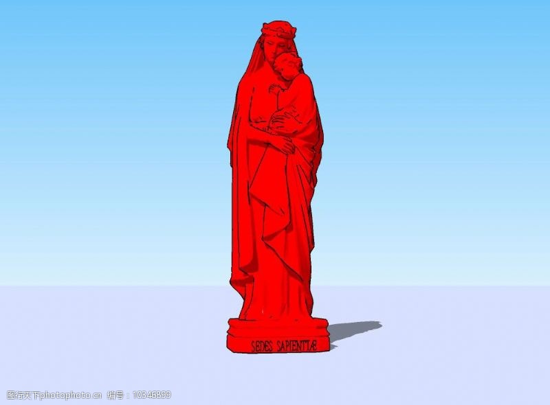 精选圣母站像3D模型图片