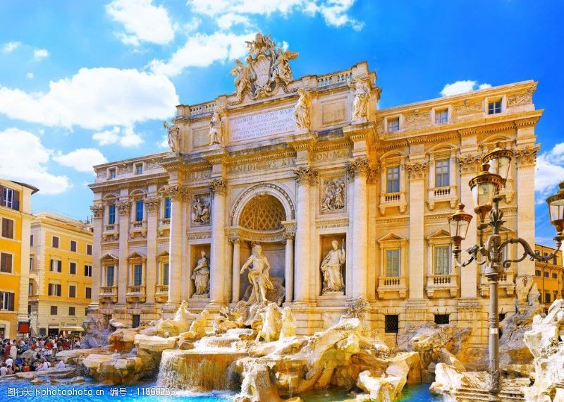 雕塑喷泉意大利欧式建筑图片