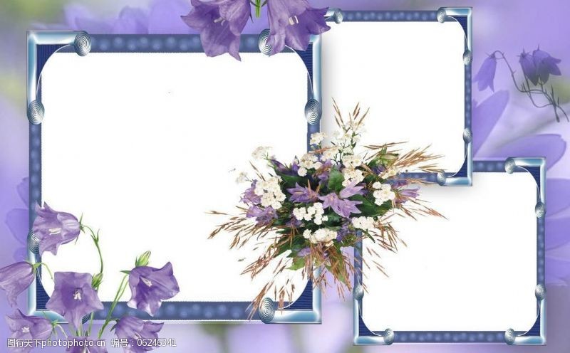 婚纱模板模板下载紫色相框图片