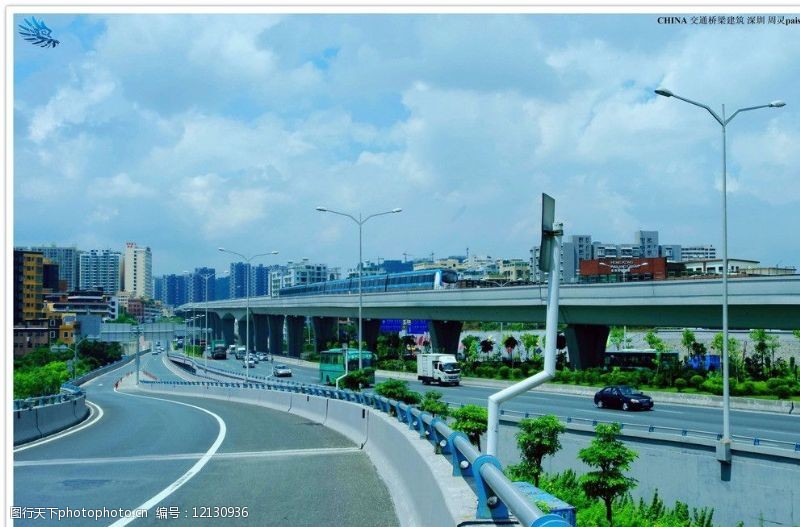 护栏柱中国桥梁繁华交通图片