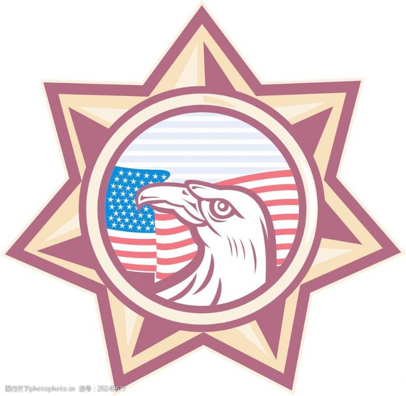 美国鹰星条旗标志星