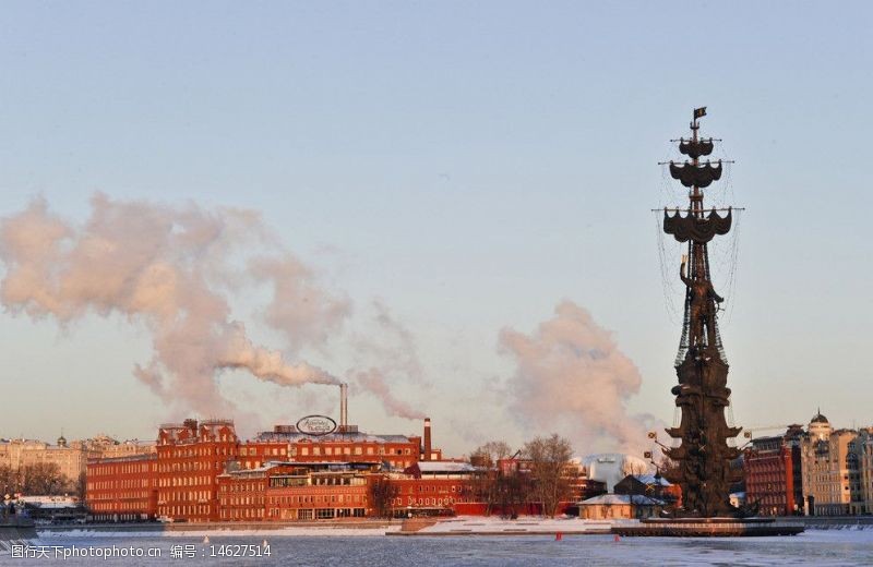 俄罗斯建筑莫斯科河之冬图片