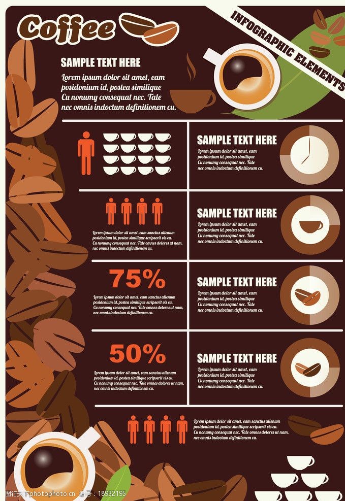 咖啡图标统计图表图片