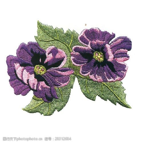 trke免费下载绣花植物花卉色彩淡紫免费素材