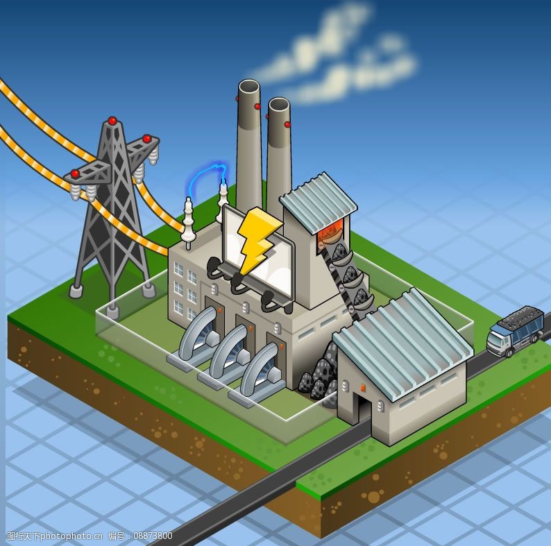 磁带燃煤发电厂
