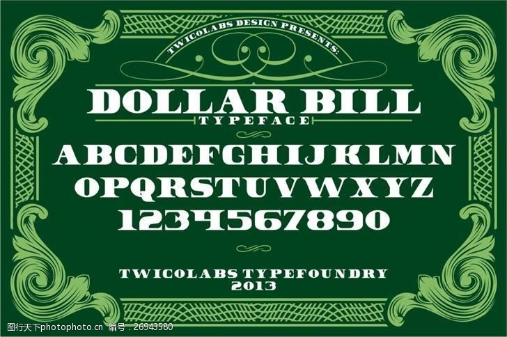truetype美元的账单的字体