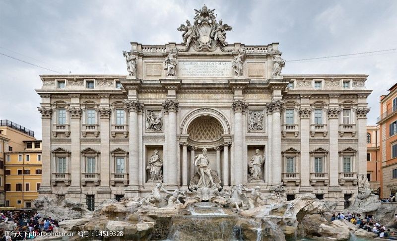 雕塑喷泉罗马许愿池图片