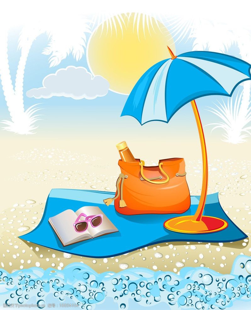 遮阳伞夏日旅游素材图片