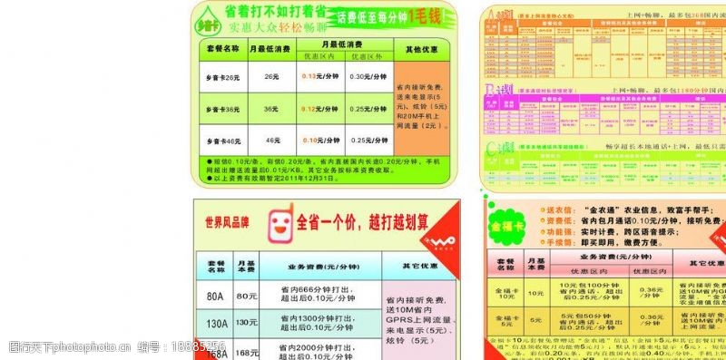 中国联通套餐资费宣传图片