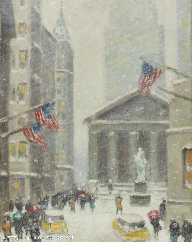 美国国旗模板下载美国街头油画图片