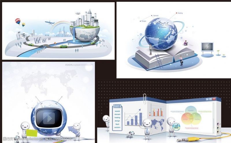 科技信息名片商务地球商务背景图片